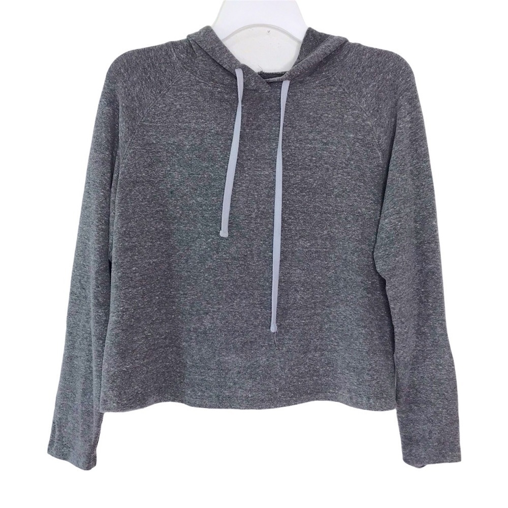 Urban Outfitters Heathered Gray Oversized Crop Pullover Hoodie Size Small